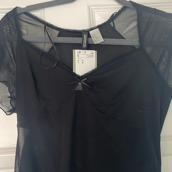 NWT h&m mesh black top - Picture 2 of 3